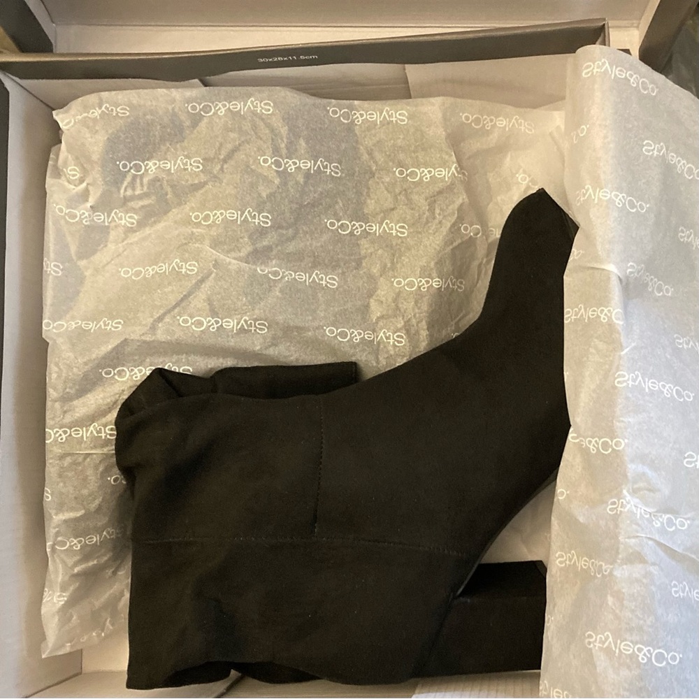 Style & Co. Black Microfiber Suede Boots - Picture 13 of 14